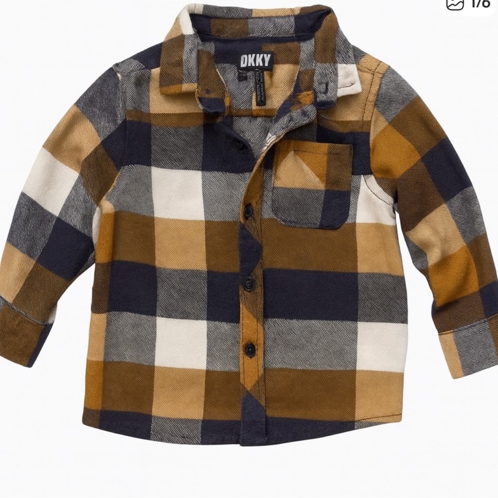 DKNY Toddler Flannel Shirt | Size 2T | Soft Button-Up | Fall Staple